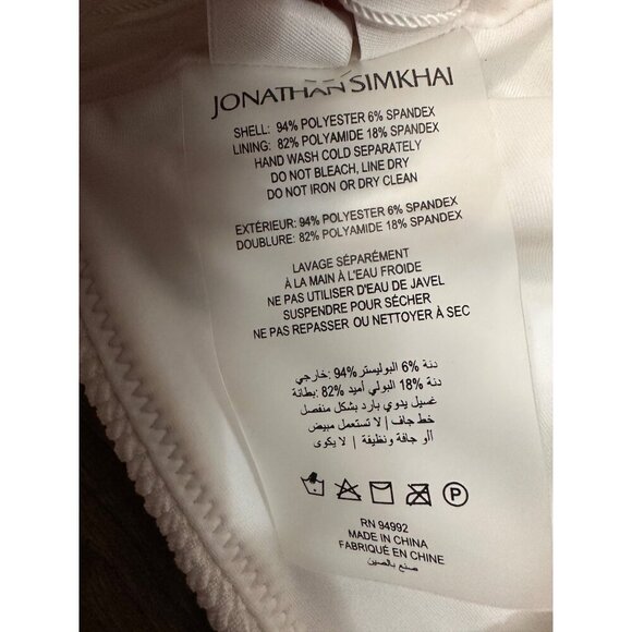 SIMKHAI womens Umi Textured One-Shoulder Strappy Bikini Top, S, White NWT - Picture 8 of 11